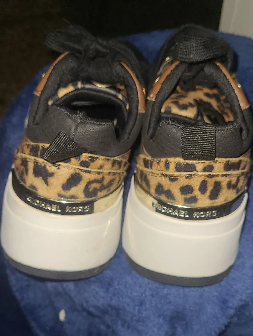 Michael Kors Kids Leopard Print Platform Sneakers - Black, Brown  Girls Size 2